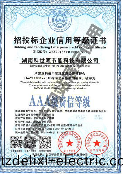 AAA級(ji)資信等(deng)級(ji)