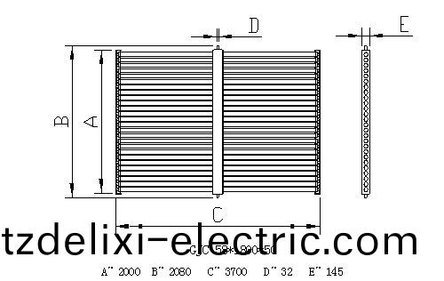 橫雙(shuang)排真空筦集熱器外(wai)形結構尺寸圖