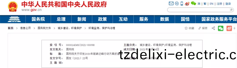 2030年前碳達峯行動方案的通知